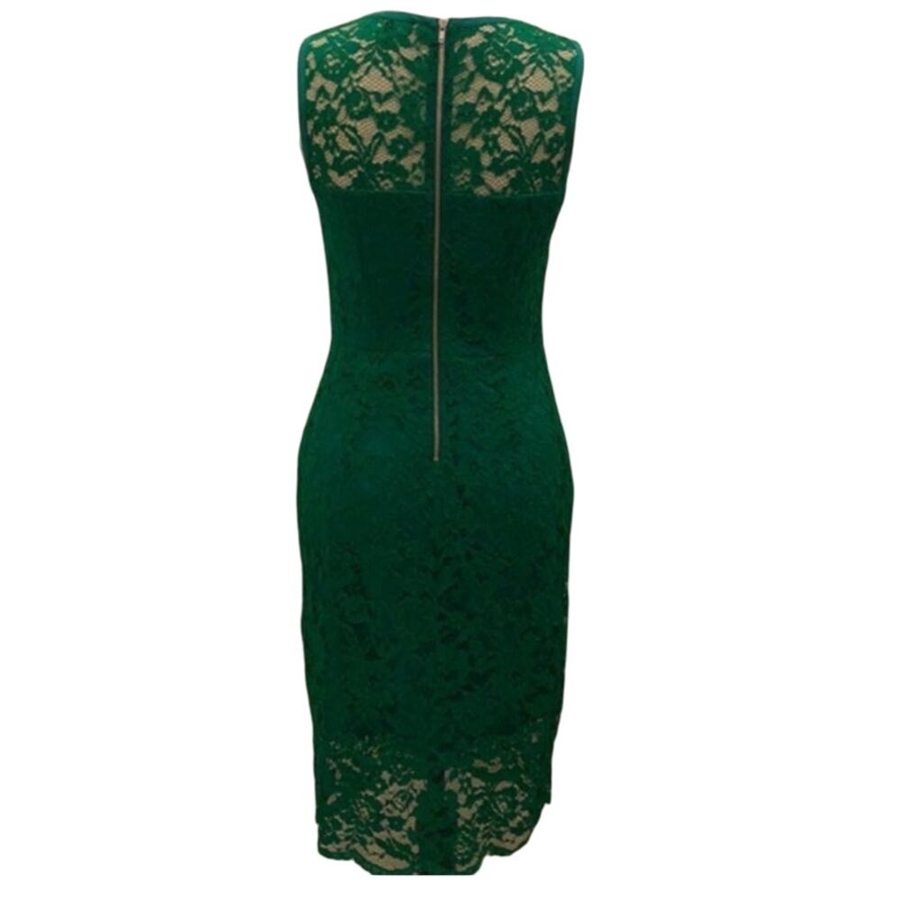 Women's The Limited Emerald Green Sleeveless Lace Sheath Cocktail Dress Size 2